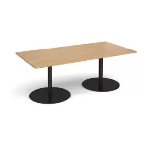 Image of Eternal rectangular boardroom table 2000mm x 1000mm - Black base and oak top