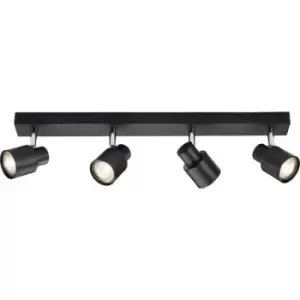 Image of Knightsbridge - GU10 Quad Bar Spotlight - Matt Black 230V IP20 50W