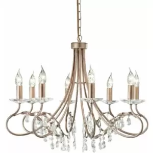 Image of Loops - 8 Bulb Chandelier Hanging Pendant LIght Silver/Gold LED E14 60W Bulb