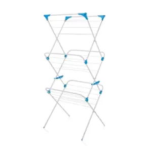 Image of Minky White 3-Tier Airer White/Blue