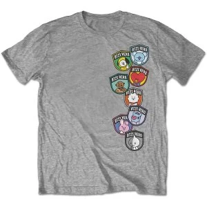 Image of BT21 - Badges Unisex Medium T-Shirt - Grey