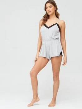 Image of Pour Moi Sofa Loves Lace Secret Support Playsuit - Grey Marl