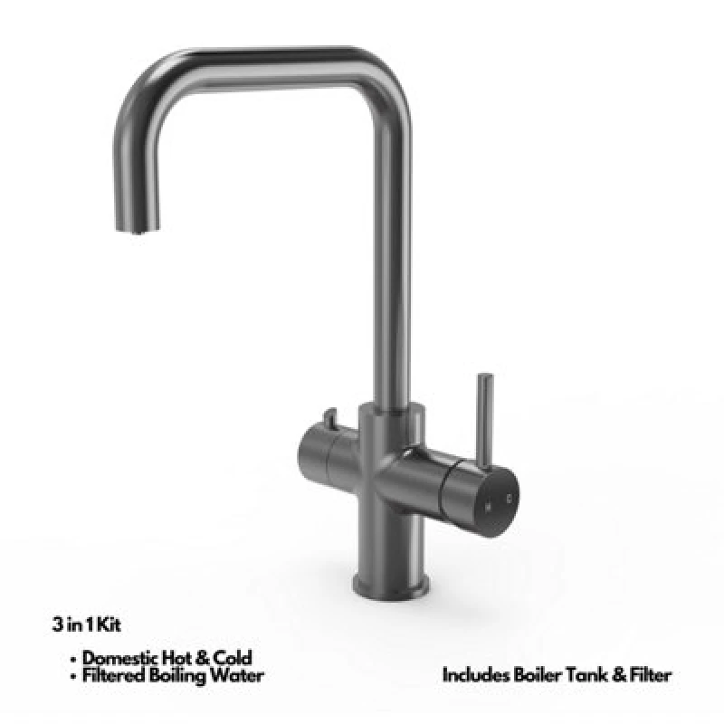 Image of Kersin Elise Gun Metal 3 In 1 Instant Hot Water Tap