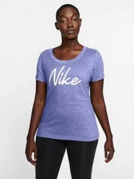 Image of Nike Training Di-Fit Cotton Logo T-Shirt - Thistle
