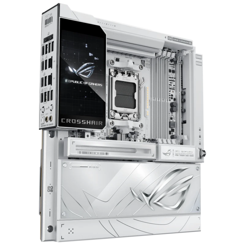 Image of ASUS ROG Crosshair X870E Glacial Motherboard - AM5, WiFi 7, PCIe 5.0, DDR5, 10GB LAN - White - 90MB1NQ0-M0EAY0