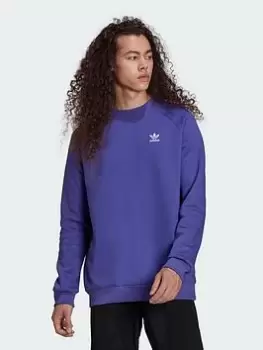 Image of adidas Originals Essentials Crew Sweat - Purple, Purple Size XL Men