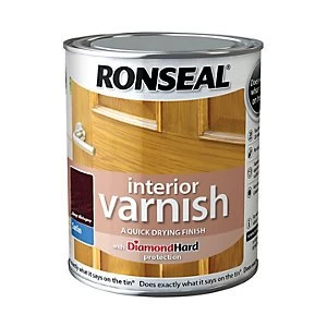 Image of Ronseal Interior Varnish - Satin Deep Mahogany 750ml