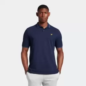 Image of Mens Branded Ringer Polo - Navy - S