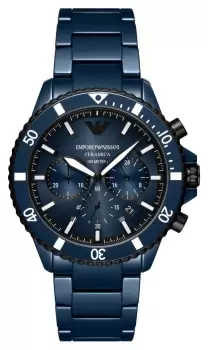 Image of Emporio Armani AR70009 Mens (43mm) Blue Chronograph Dial / Watch