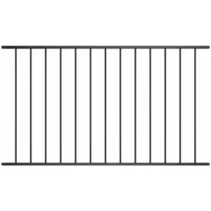 Image of Vidaxl - Fence Panel Powder-coated Steel 1.7x1 m Black Black