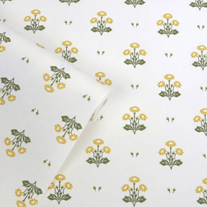 Image of Laura Ashley Harthill Daisy Ochre Yellow Wallpaper