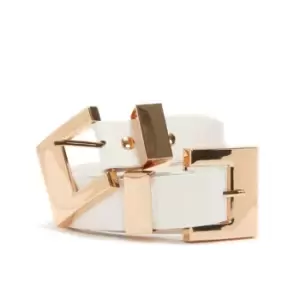 Image of I Saw It First Faux Leather Double Buckle Belt - Cream