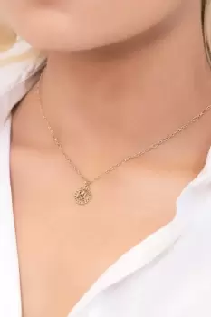 Image of Ladies Lauren Ralph Lauren NK 15" LOGO PENDANT-GLD Necklace 14N00250