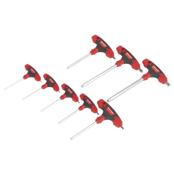 Image of Genuine SEALEY AK7144 Ball-End Hex Key Set 8pc T-Handle Metric