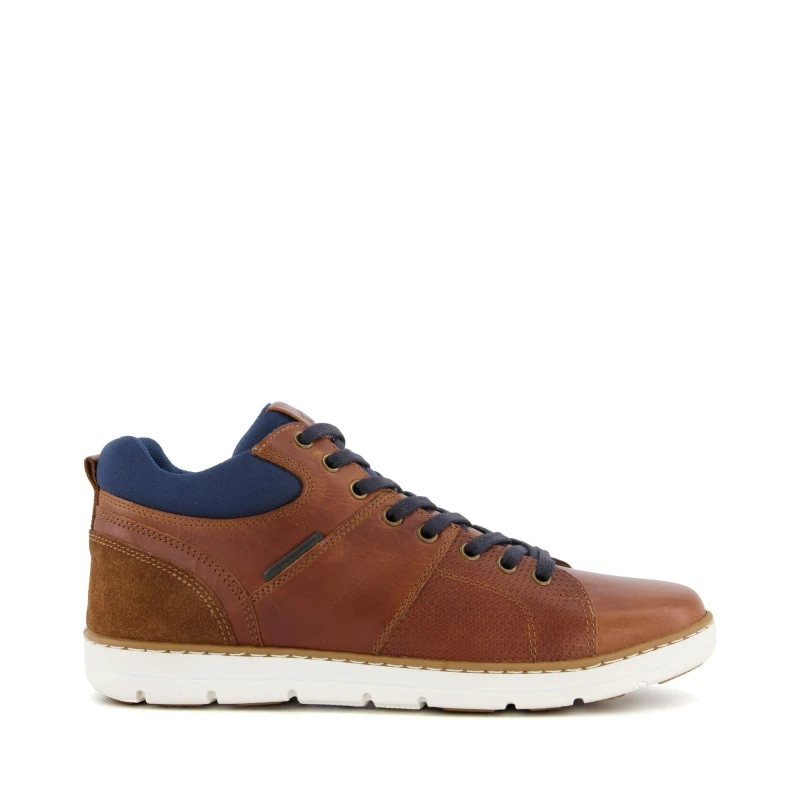 Image of Dune London 'Statter' Leather Hi Tops Tan male