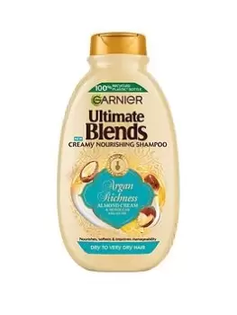 Image of Garnier Ultimate Blends Argan Oil and Almond Cream Dry Hair Shampoo 400ml