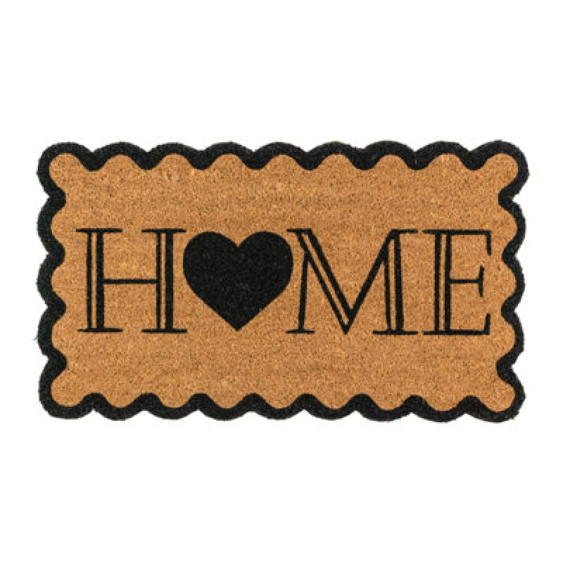 Image of Jvl Eco-Friendly Latex Backed Coir Entrance Doormat, 40X70Cm - Scalloped Home