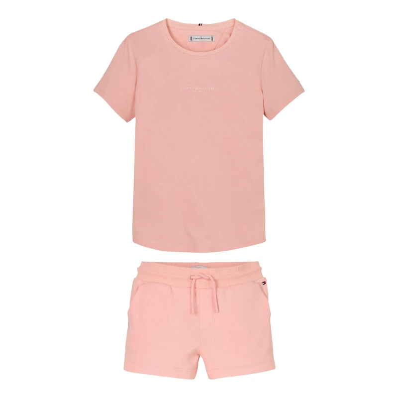 Image of Tommy Hilfiger Kids T-Shirt and Shorts Set Coral Ice TKZ female 4Y