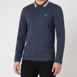 Image of Hugo Boss Athleisure Plisy Long Sleeve Polo Shirt Navy Size XL Men