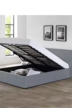 Image of Faux Leather Ottoman Storage Bed, End Gas Lift Up Beds