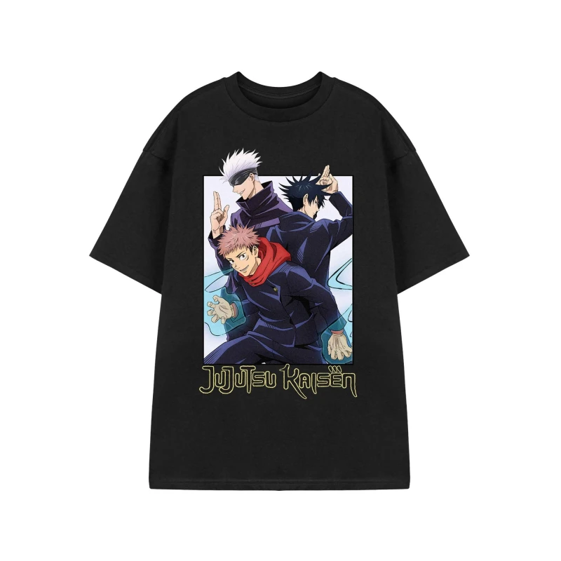 Image of Jujutsu Kaisen Jujutsu Kaisen Men Short Sleeved T-Shirt in Black Size: 2X-large Black XXL Male 5063203932887