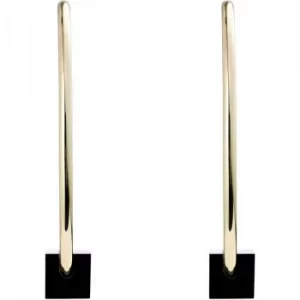 Image of Ladies Karen Millen Gold Plated Geo Cube Hoop Earrings