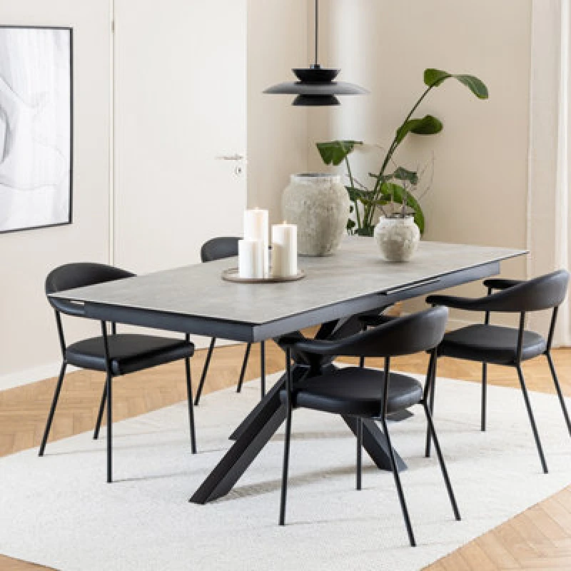 Image of Furniture To Go Heaven Extendable Dining Table With Ceramic Grey Top (L) 240Cm Seats Up To 6