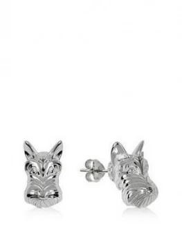 Image of Radley Silver Tone Dog Stud Ladies Earrings