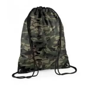 Image of Bagbase Premium Gymsac Water Resistant Bag (11 Litres) (One Size) (Jungle Camo)
