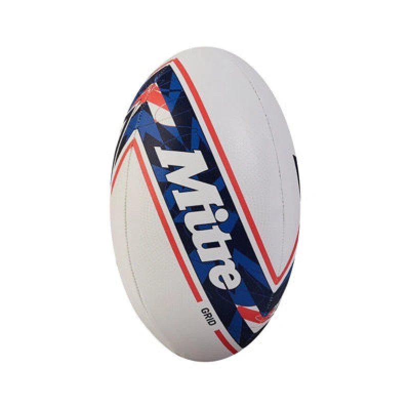 Image of Mitre Grib Rugby Ball White/blue (5)