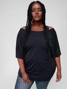 Image of adidas Yoga T-Shirt - Plus Size - Black, Size 4X, Women