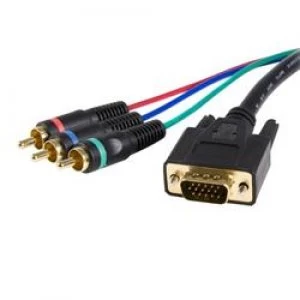 Image of StarTech.com 3ft HD15 to Component RCA Breakout Cable Adapter - M/M