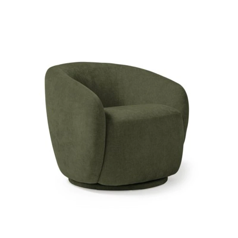 Image of Grace Single Swivel Club Chair - Olive Green