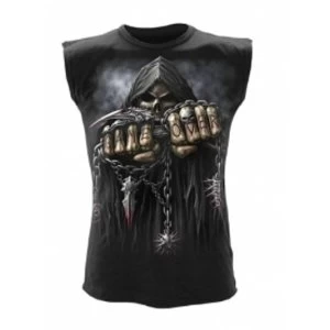 Image of Spiral Game Over Sleeveless T-Shirt Medium Black