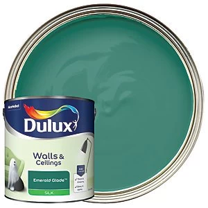 Image of Dulux Walls & Ceilings Emerald Glade Silk Emulsion Paint 2.5L