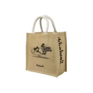 Image of Hy Thelwell Collection Hessian Square Tote Bag (One Size) (Brown/White/Black)