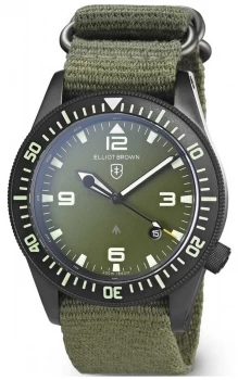 Image of Elliot Brown Mens Holton Professional Green Webbing Watch