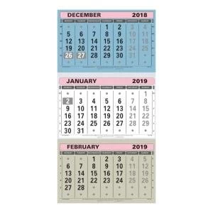Image of At A Glance TML 2019 Wall Calendar Three Month to View TML 2019