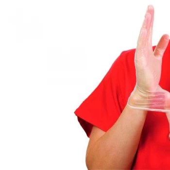 Image of Shield Powder-Free Vinyl Gloves Small Clear Pack of 100 GD09