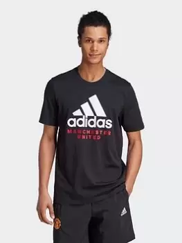 Image of Adidas Mens Manchester United 23/24 DNA GR T-Shirt, Black, Size 2XL, Men