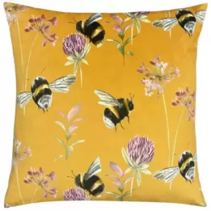 Image of Evans Lichfield Country Bumblebee Cushion Cover (One Size) (Honey)