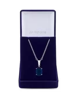 Image of Jon Richard Rhodium Plated Cubic Zirconia Crystal And Blue Pendant Necklace - Gift Boxed, Blue, Women