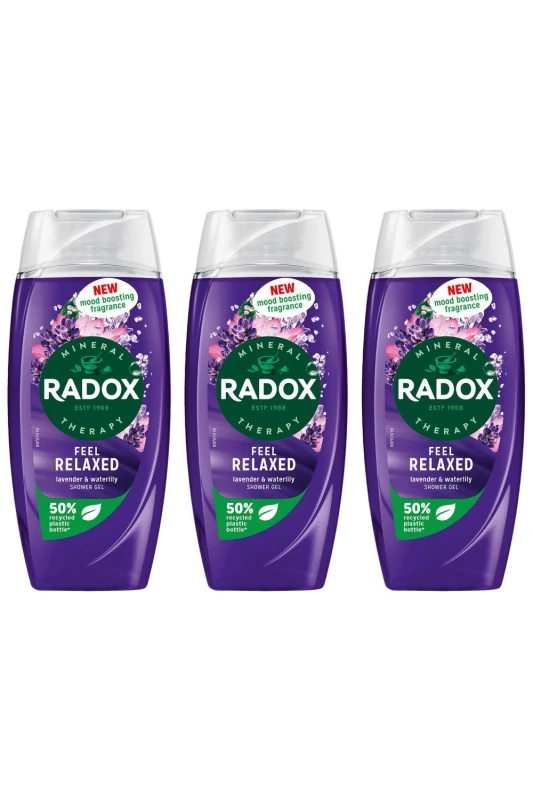 Image of Radox Mineral Therapy 'Shower Gel' with Lavender & Waterlily, 3 x 225ml Purple female