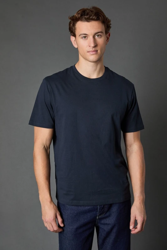 Image of Burton Mens Navy Plain Crew Neck T-Shirt Navy L Male BBB05570