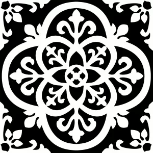 Image of Floor Pops Pack Of 10 Gothic Peel and Stick Floor Tiles