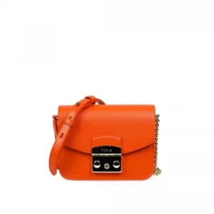 Image of FURLA Shoulder Bags Women Orange Pelle Saffiano