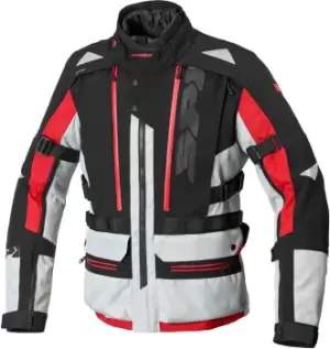 Image of Spidi H2Out Allroad Motorcycle Textile Jacket, black-grey-red Size M black-grey-red, Size M