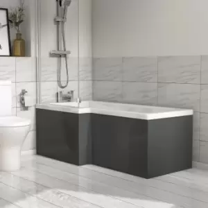 Image of Dark Grey L Shape Front Bath Panel - Pendle