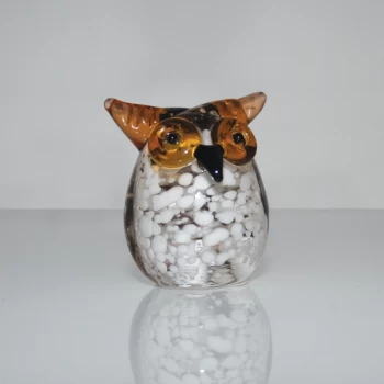 Image of Objets d'Art Miniature Glass Ornament - Owl