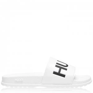 Image of Hugo Boss Match Slides White/Black Size 10 Men